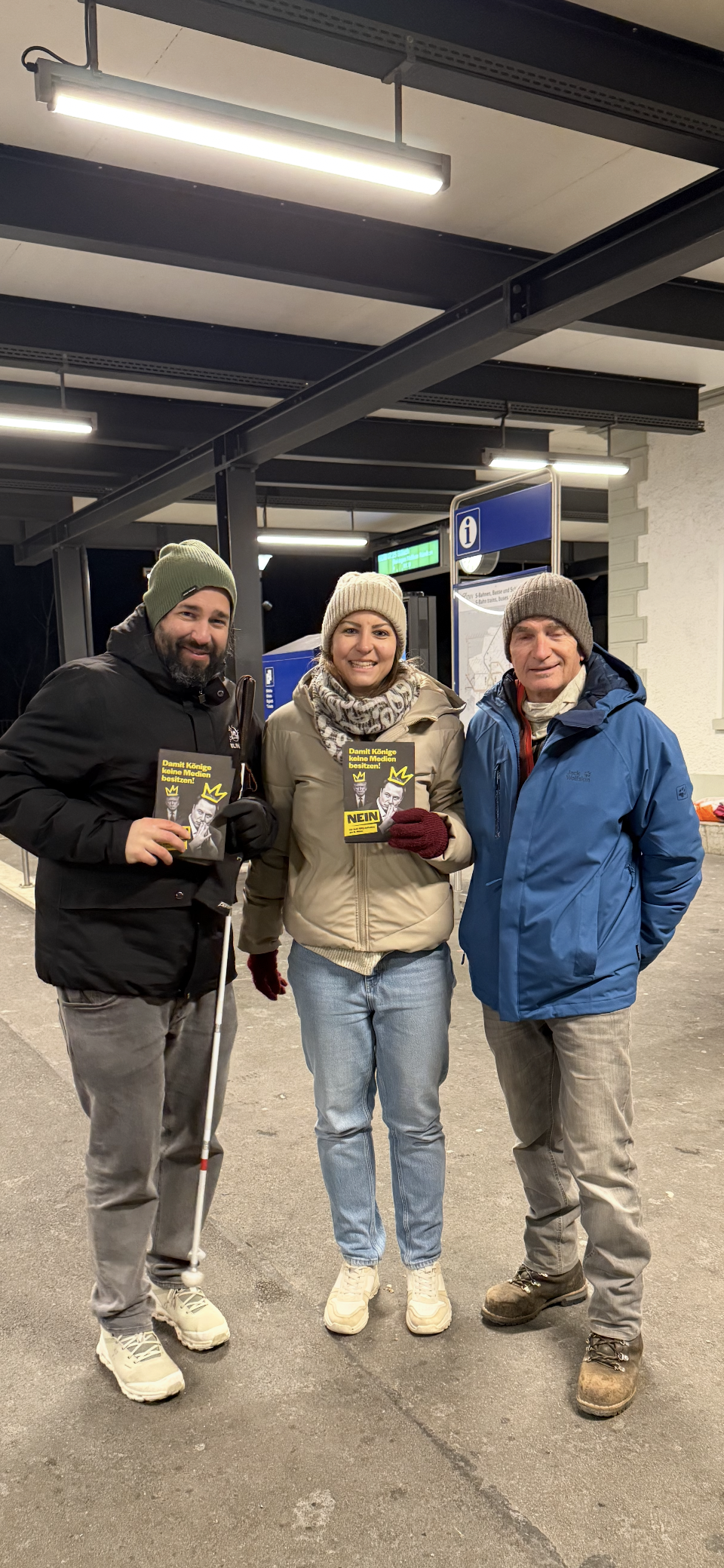 Auf dem Foto von links nach rechts: André Rehmann, Elena Flach und Martin Schiling